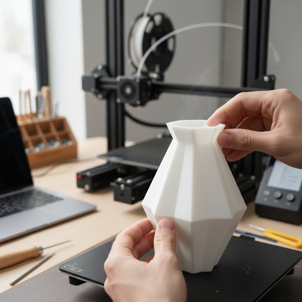 Red and white 3D-printed functional parts